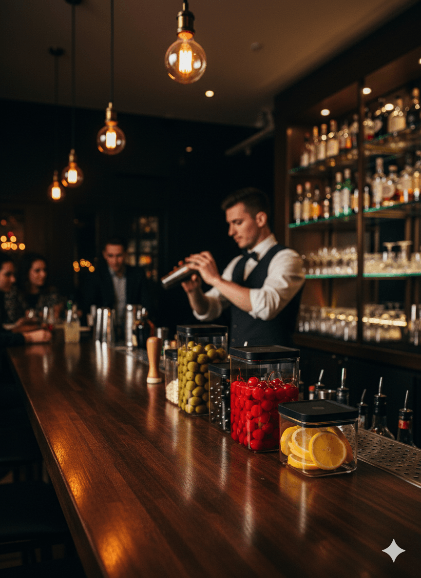 Relod devices in bar environment monitoring beverage inventory